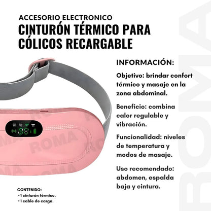 CINTURÓN TÉRMICO PARA CÓLICOS RECARGABLE