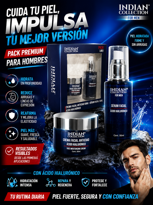Kit Facial Indian Collection combina Sérum + Crema Facial con Ácido Hialurónico